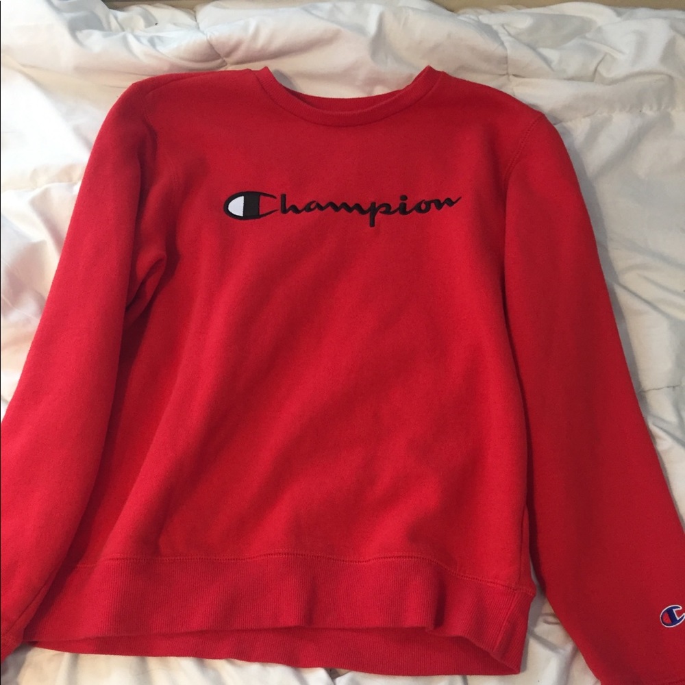 Red Champion Crewneck